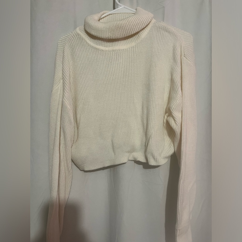 Cream Colored Cropped Turtleneck ✨